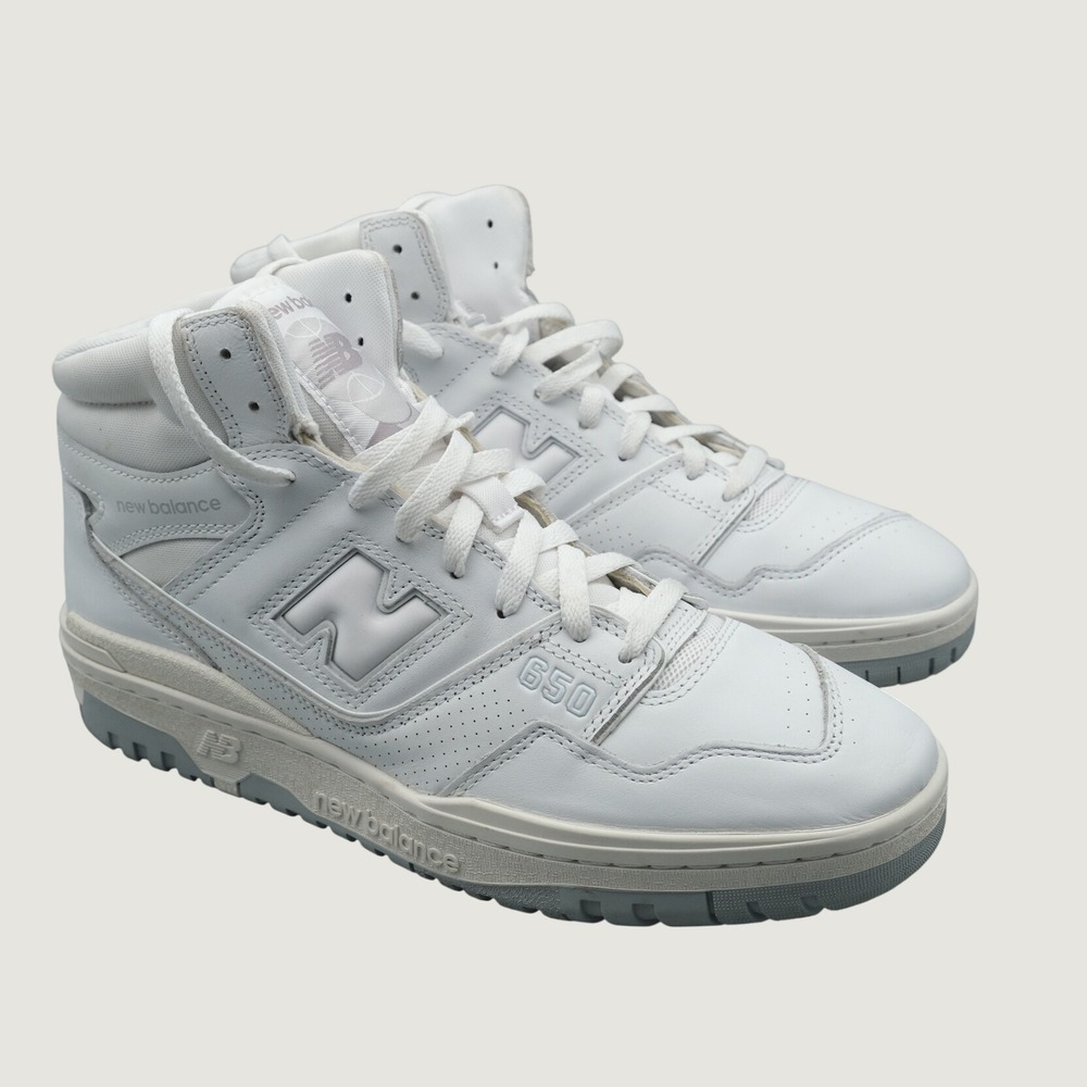 New Balance 650 High Top Mens 11 White Grey BB650RWW Athleisure Retro Sneaker